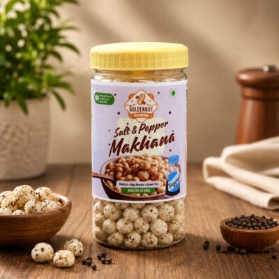 Salt & Pepper Makhana (70g) | Roasted Fox Nuts Healthy Snack | Golden Nut Goods