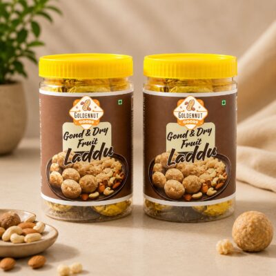 Gond & Dry Fruit Laddu (400g) Traditional Dry Fruit Laddu with Desi Ghee Golden Nut Goods (1)