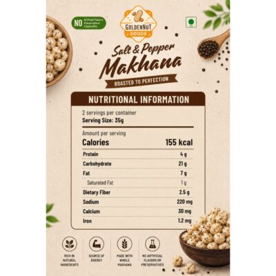 Salt & Pepper Makhana Nutritional Information